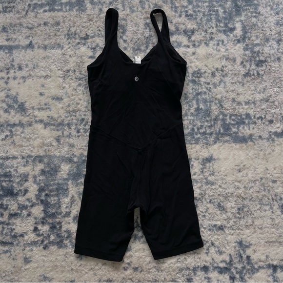 Lululemon Align Onesie 8" Athletic One Piece Romper Workout Bodysuit Black 2 - Picture 6 of 12